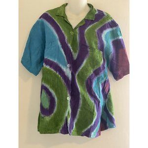 Hand Painted Cotton Shirt M( one of a kind) Unisex